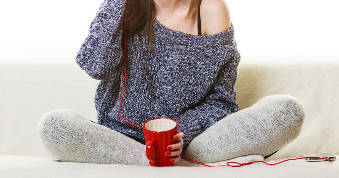 Woman holding coffee mug